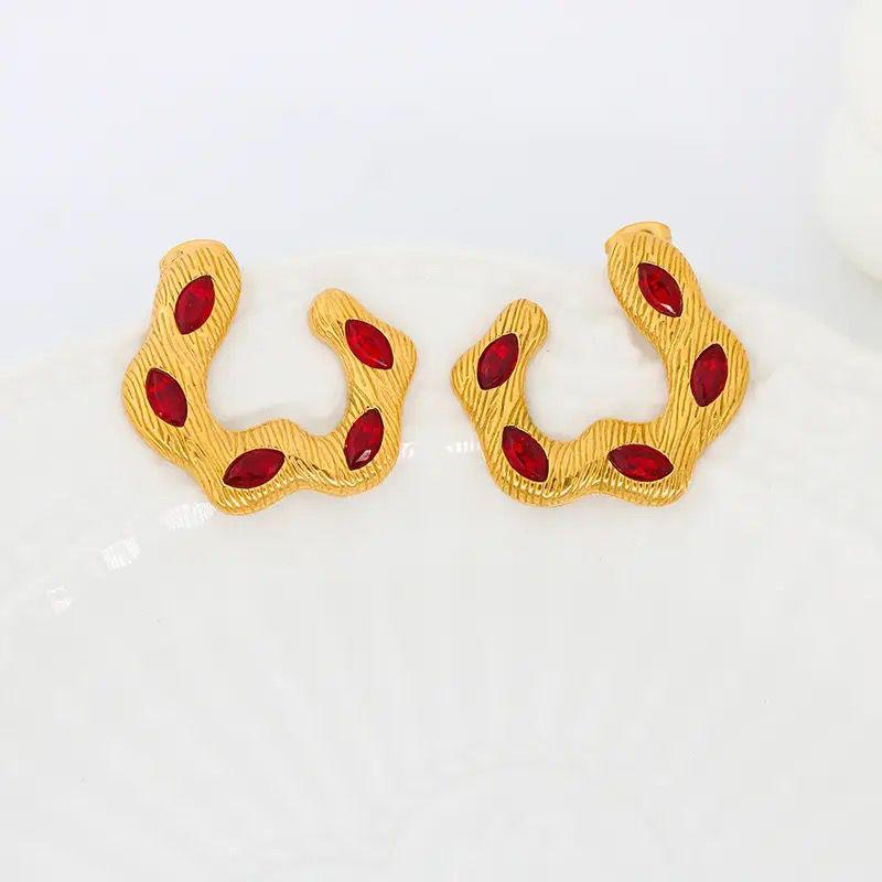 Twisted C-Shape Colored Earrings