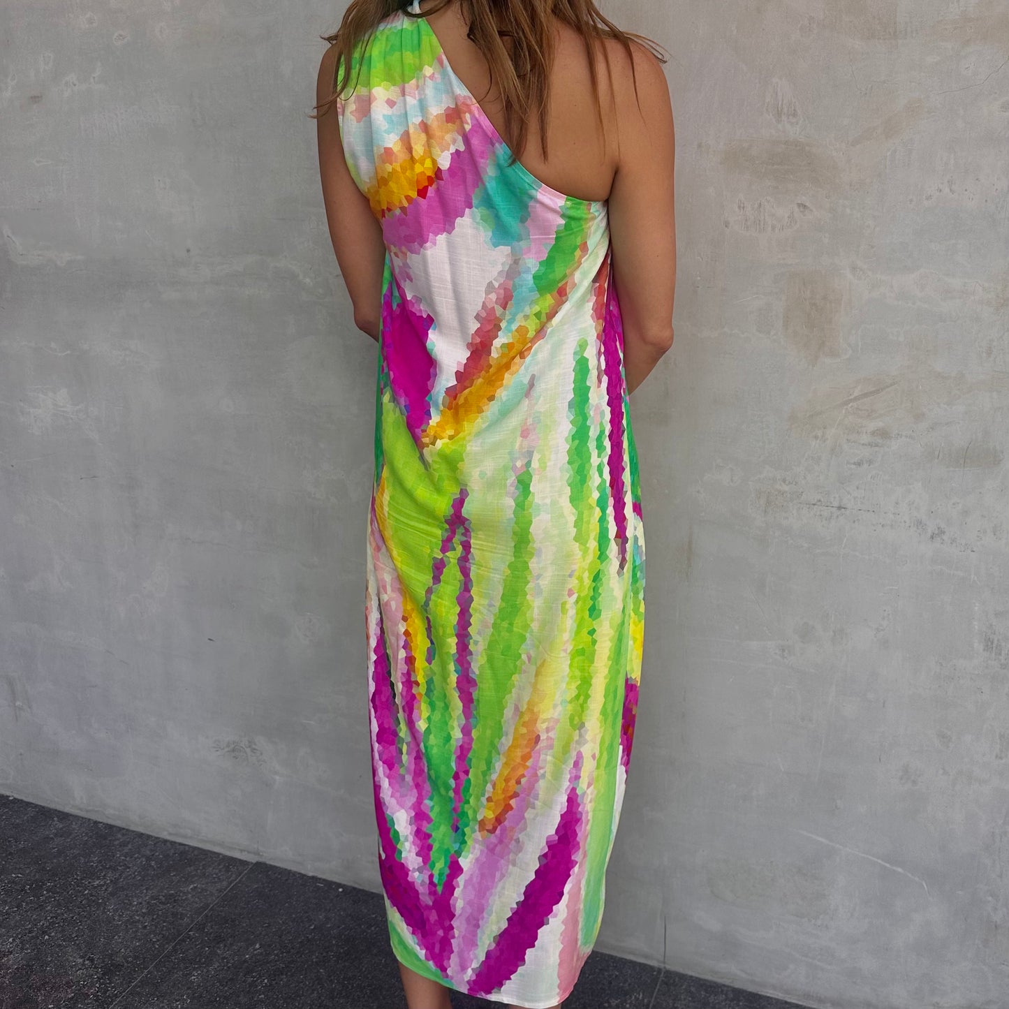 Splash Cocktail and Party Midi Dress 💚🎨✨