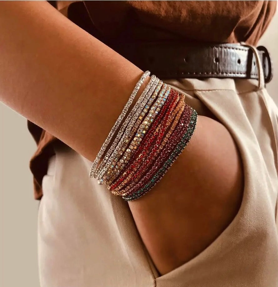 Minimalist Sparkling Elastic Tennis Bracelet