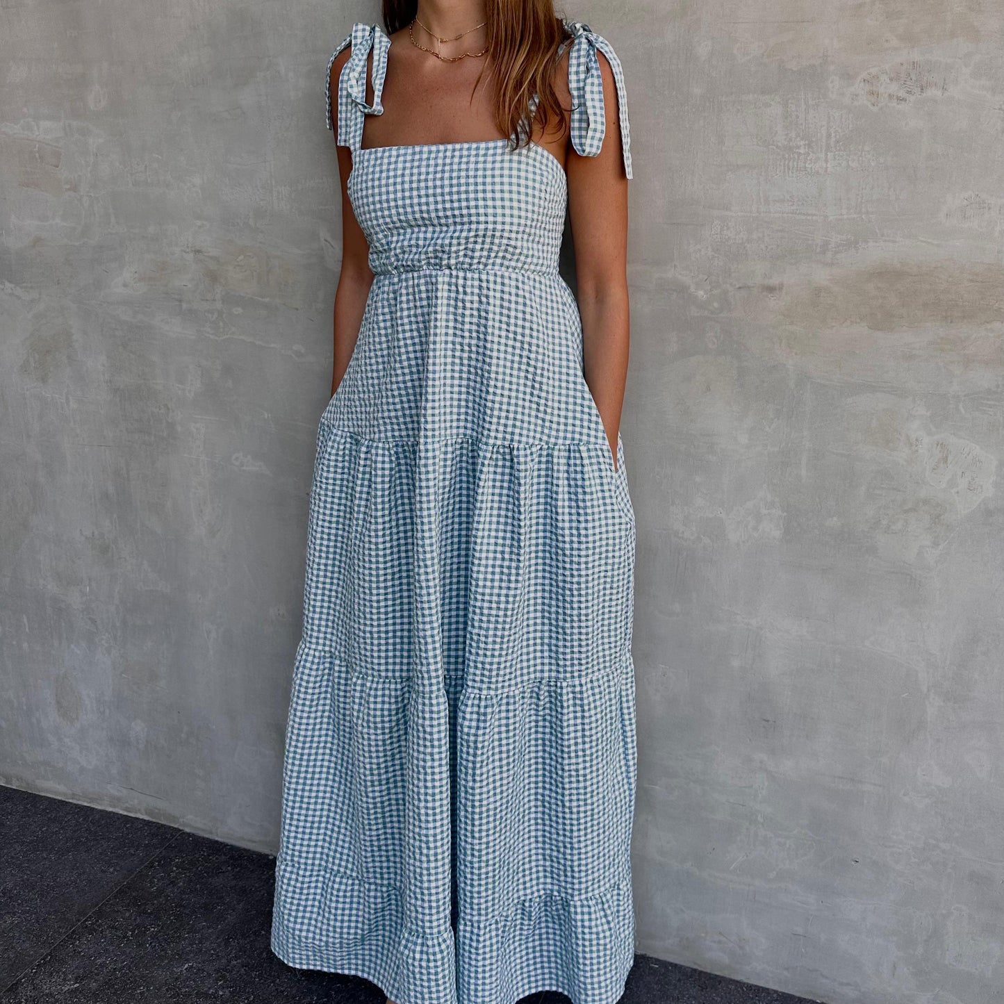 Coastal Check Maxi Dress β¨ππ