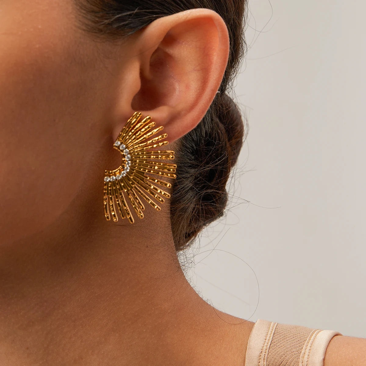 Super Shine Gold Sun Earrings