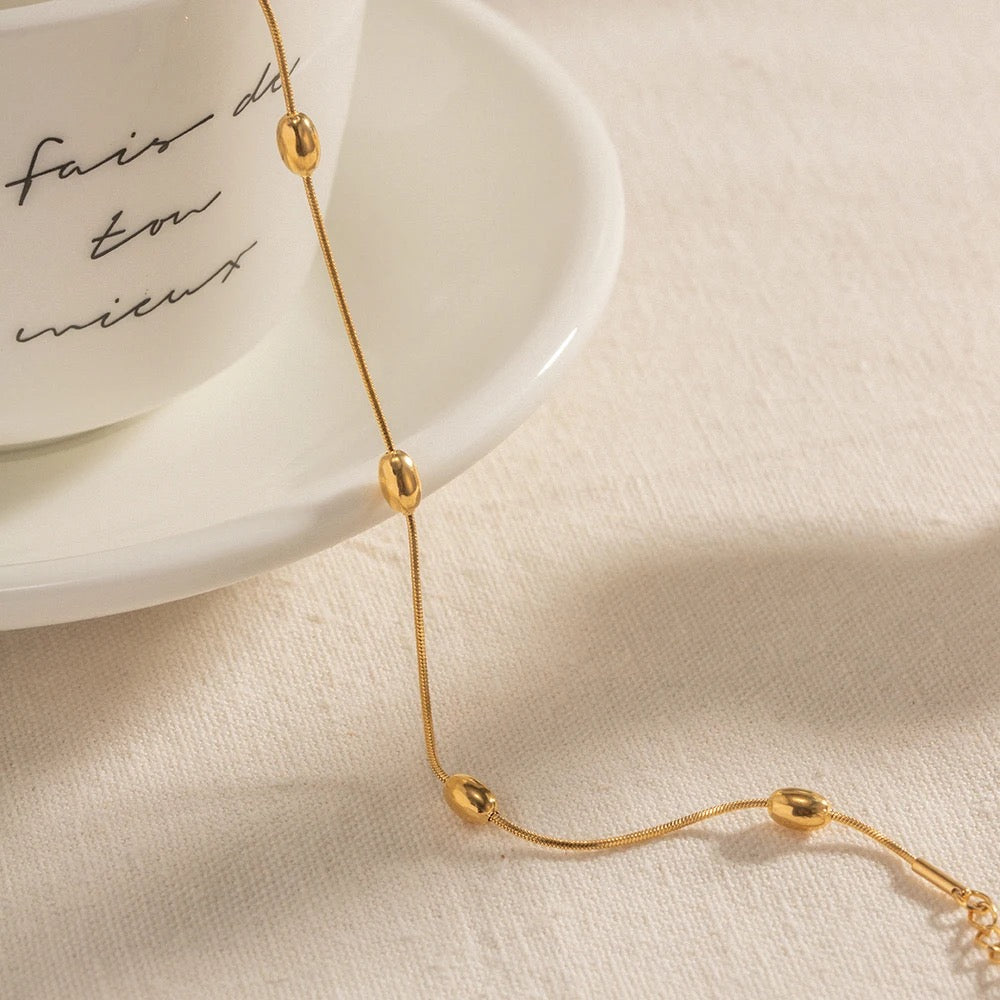 Rice Beads Gold Anklet