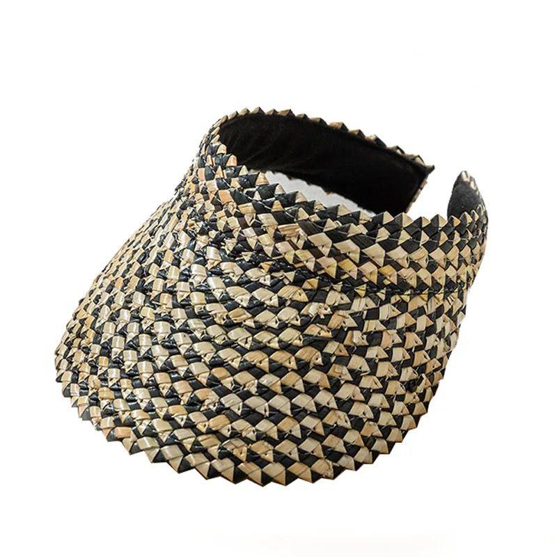 Gold Sun Visor Straw Hat