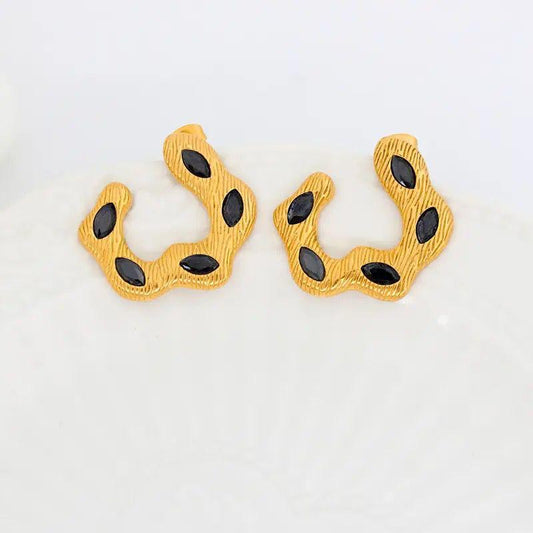 Twisted C-Shape Colored Earrings