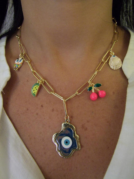Exotic Eye Charm Necklace