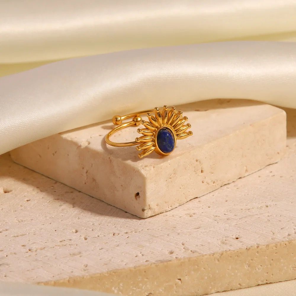 Sunflower Lapis Ring