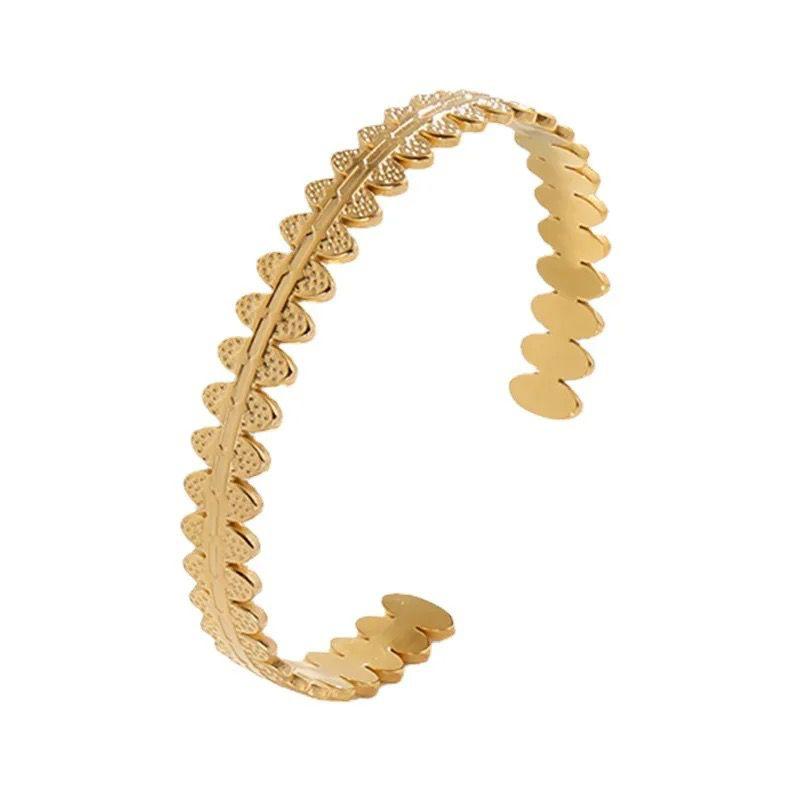 Leaf cuff bangle