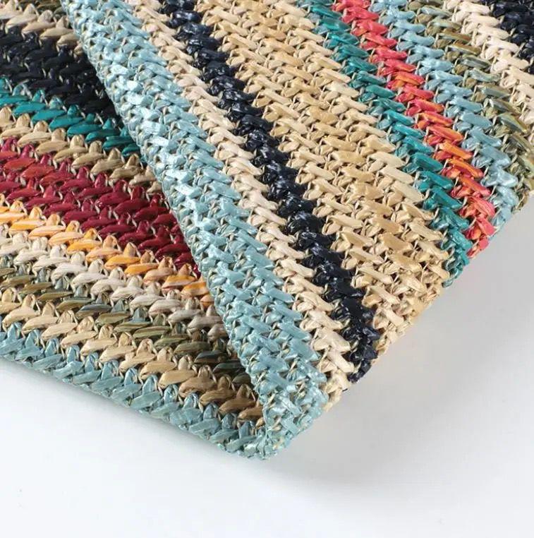 Straw Colorful  Woven Messenger Pouch