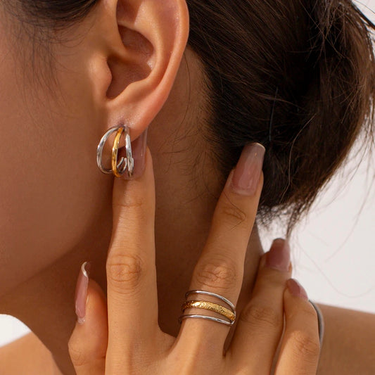 Three Rows Mini Classic Earrings