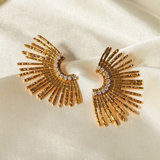 Super Shine Gold Sun Earrings