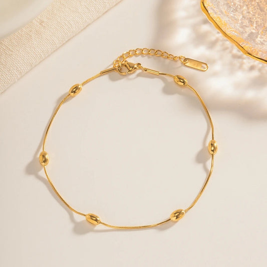 Rice Beads Gold Anklet