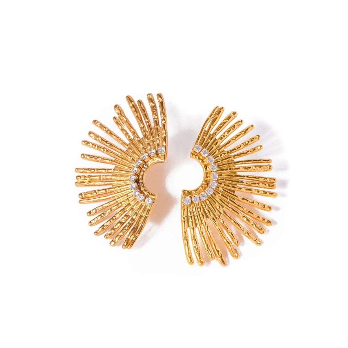Super Shine Gold Sun Earrings