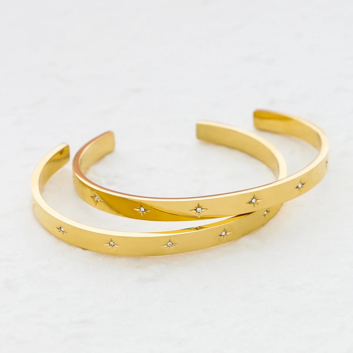 Classy Golden Stars Cuff Bracelet