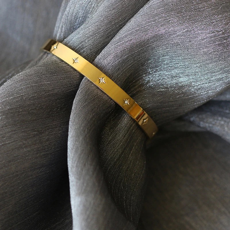 Classy Golden Stars Cuff Bracelet