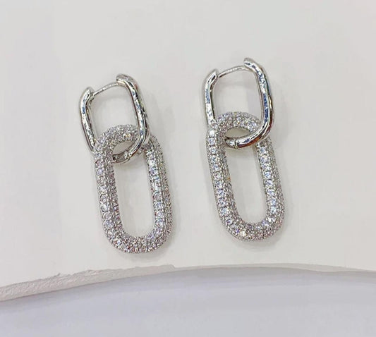 Elegant Zircon Hoop Earrings