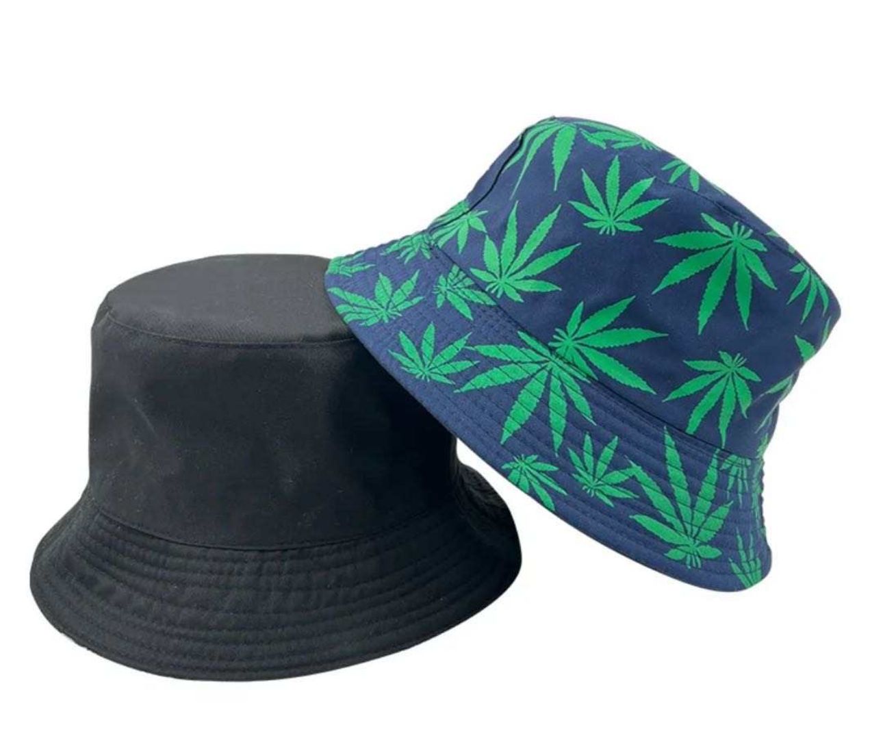 Leaf Printed Reversible Cotton Bucket Hat