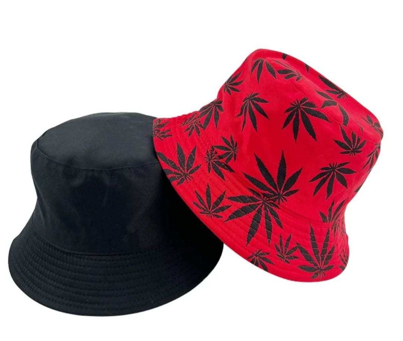 Leaf Printed Reversible Cotton Bucket Hat