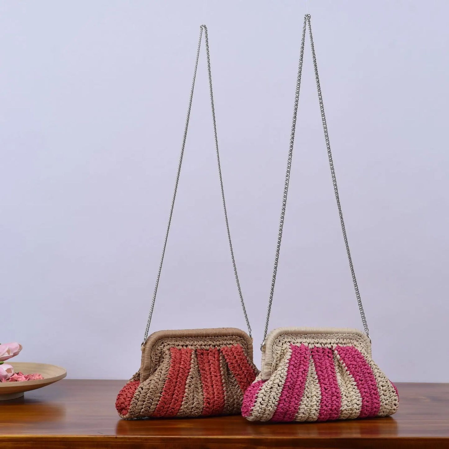 Straw Shell Paper Purse