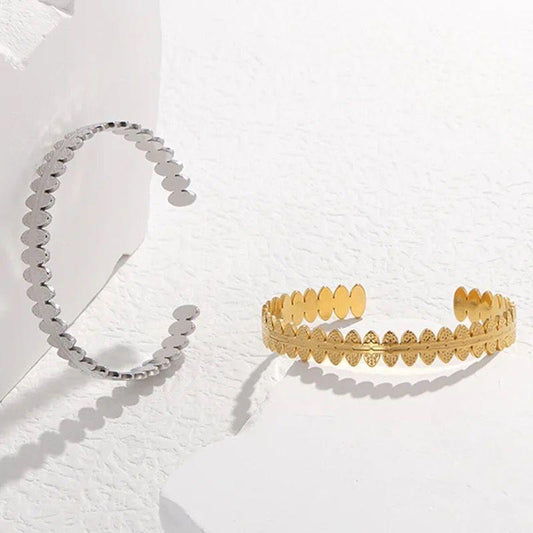 Leaf cuff bangle