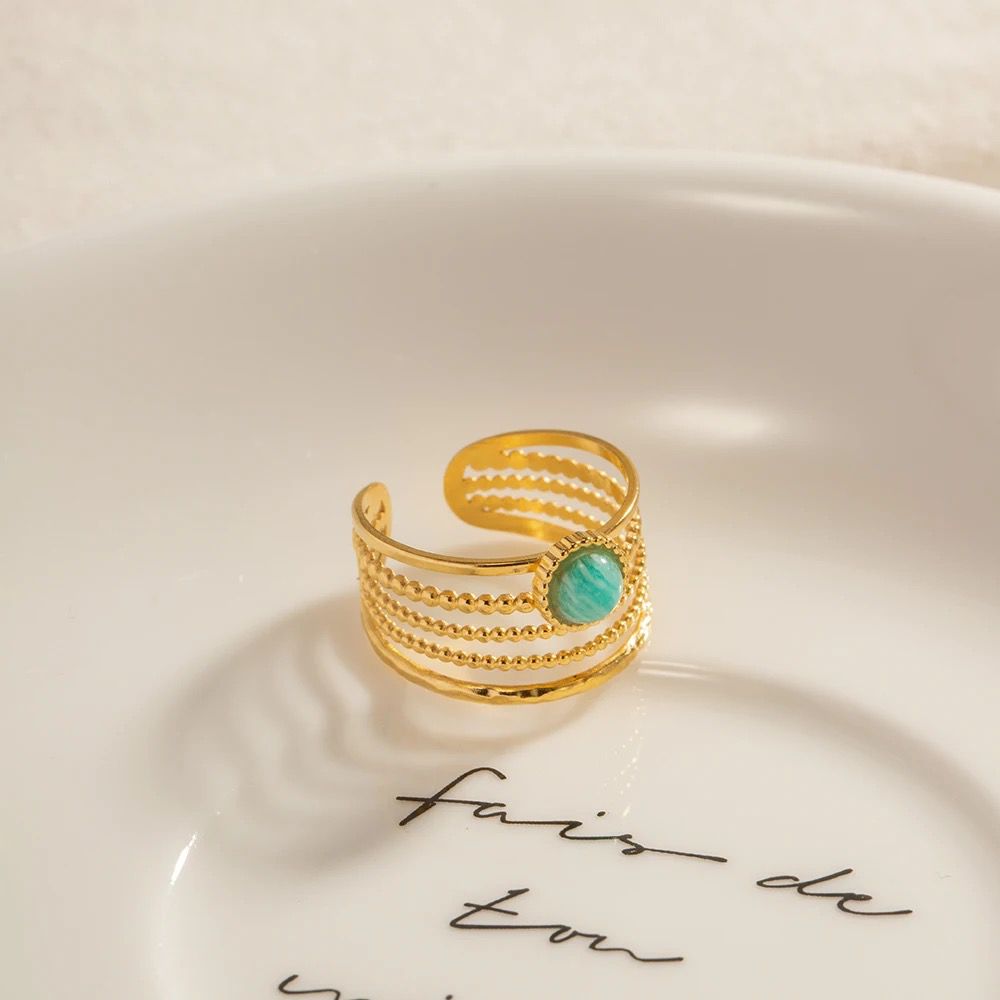 Multi-layer Wide Turquoise Ring