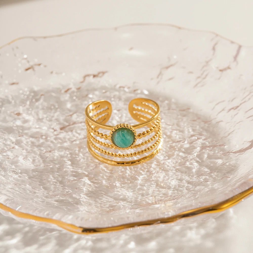 Multi-layer Wide Turquoise Ring