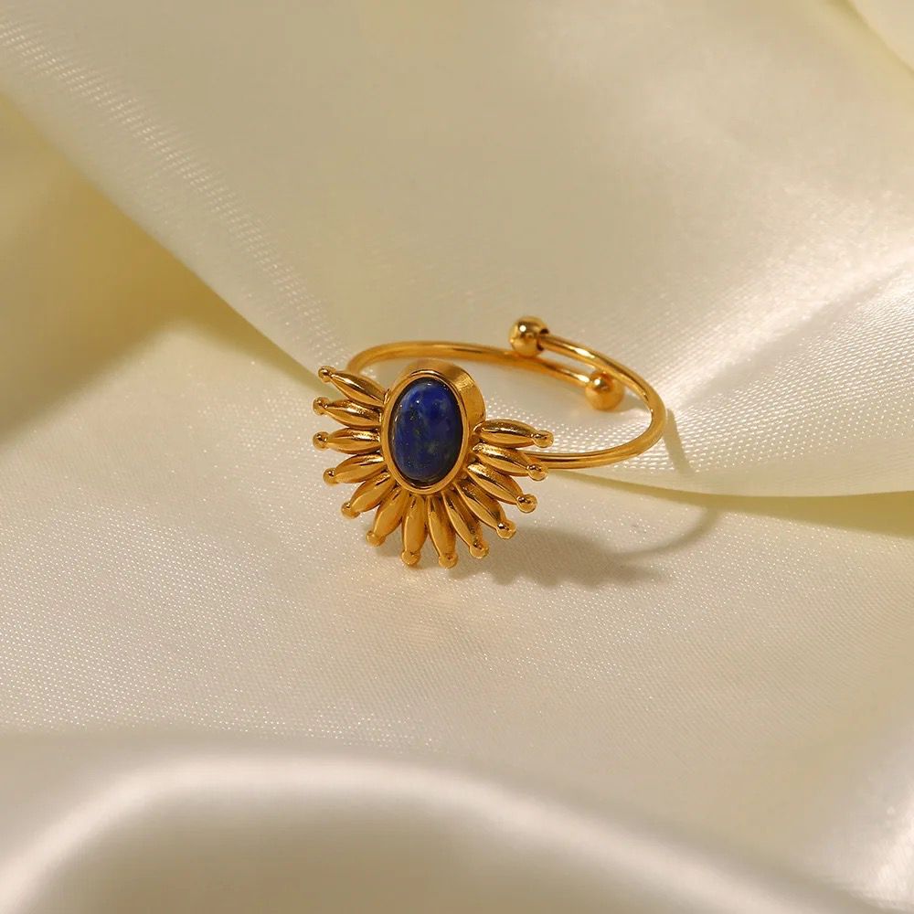 Sunflower Lapis Ring