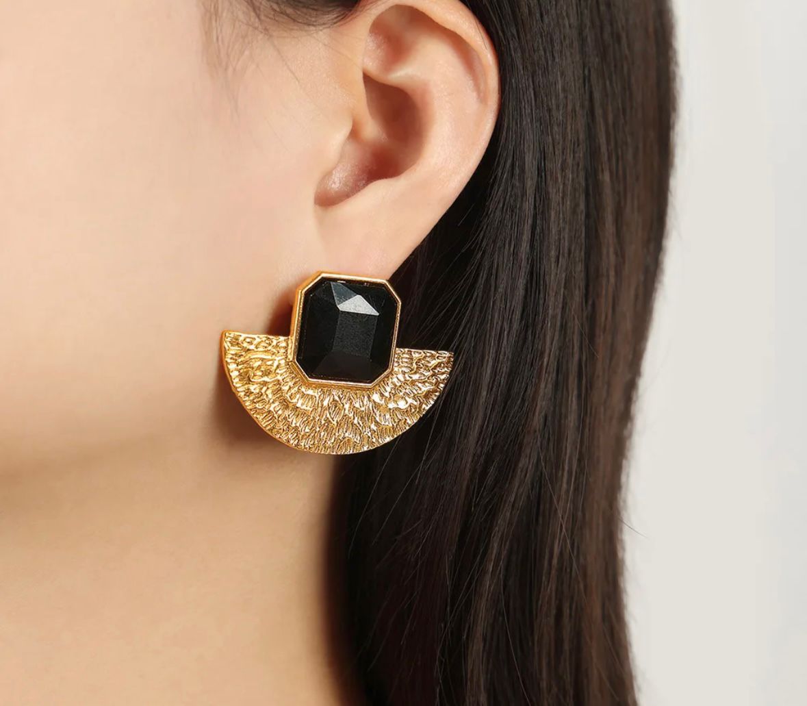 Vintage Fan Geometric Earrings