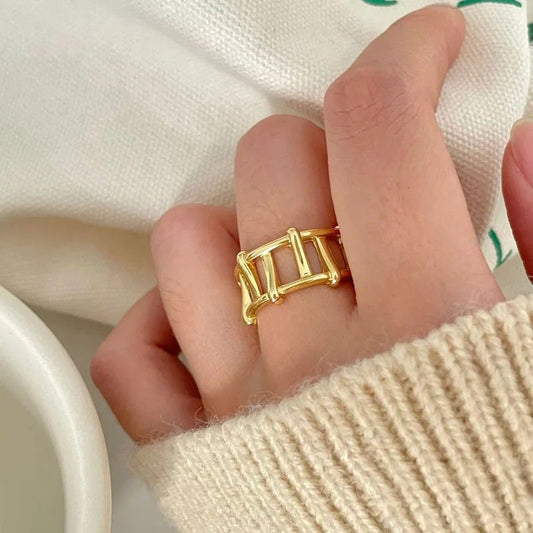 Irregular Bar Golden Ring